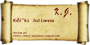 Kéki Julianna névjegykártya